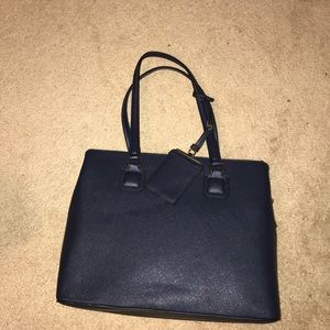 ITALIAN LEATHER navy briefcase